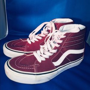 Maroon High Top Vans 8 Womenz